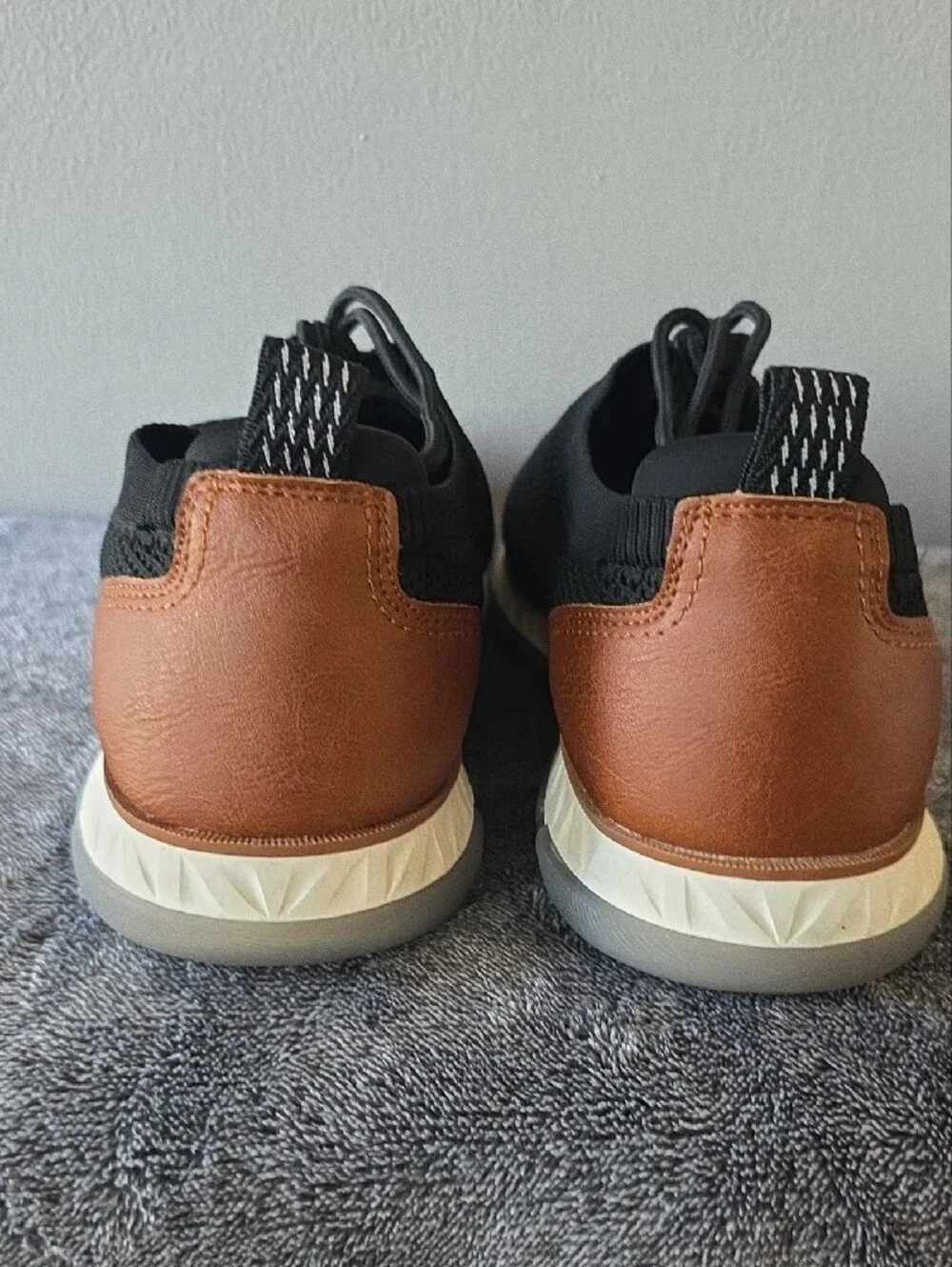 George Black Knit Oxfords with Brown Accent